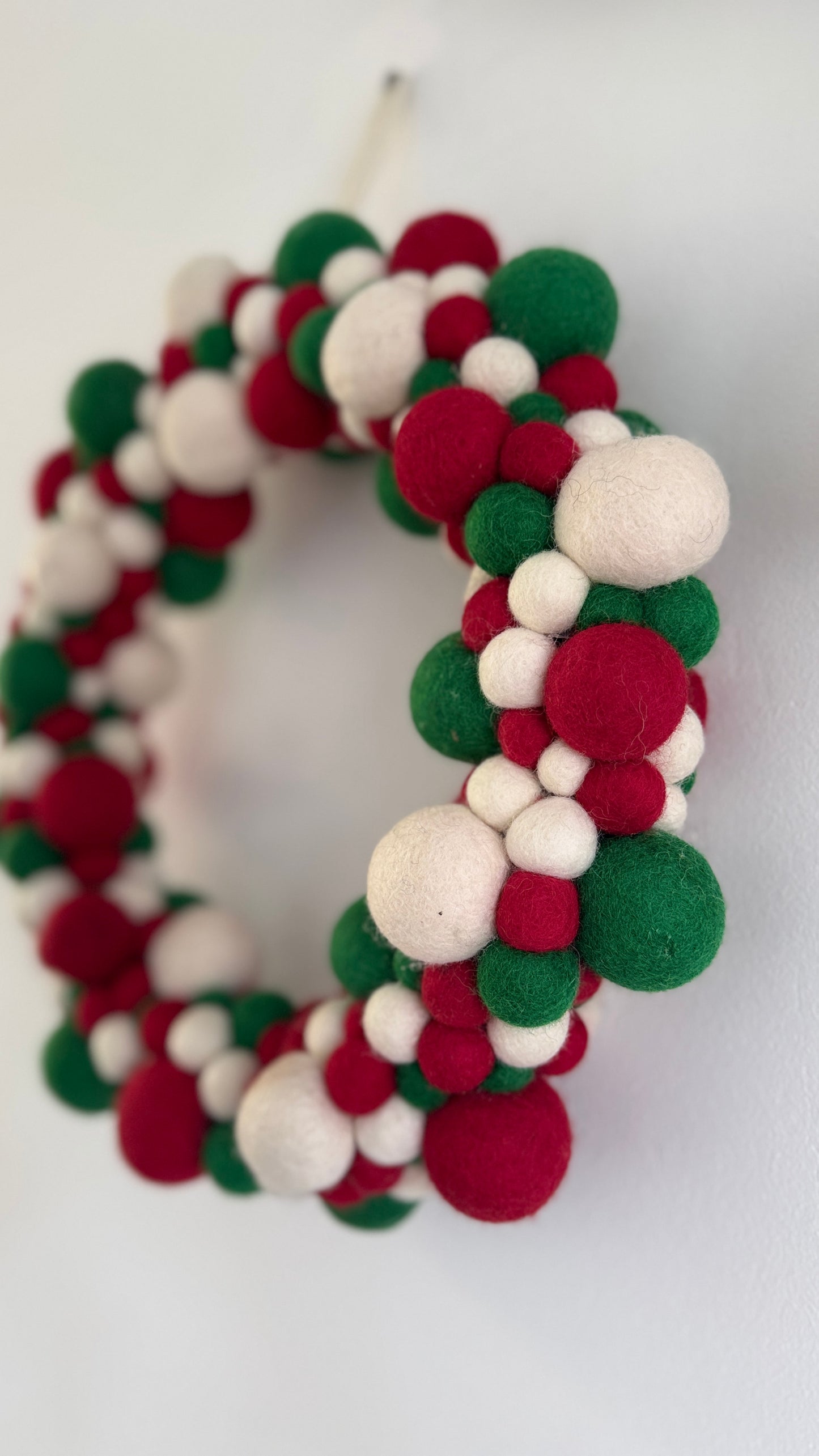 Handmade felt Christmas Pom Wreath