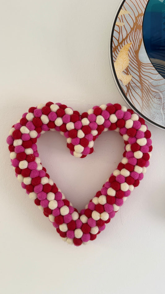 Handmade felt Heart Wreath