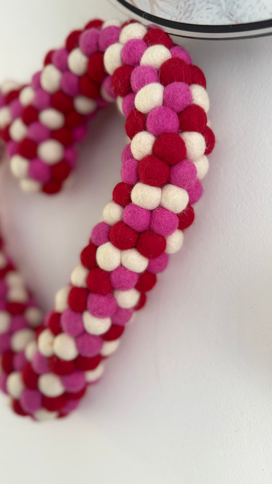 Handmade felt Heart Wreath